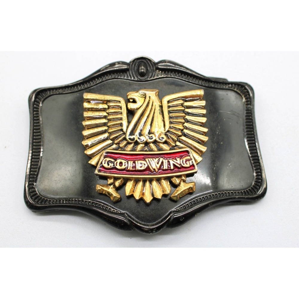 VTG 1978 Honda Goldwing Motorcycle Black Metal Belt Buckle AHM  3.75" & 3.5 oz